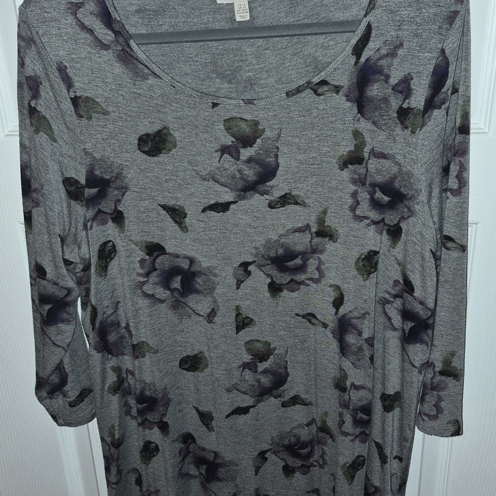 Floral Gray Women's Tunic